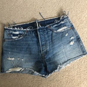 Abercrombie & Fitch Blue Jean Shorts Distressed Frayed Hem
